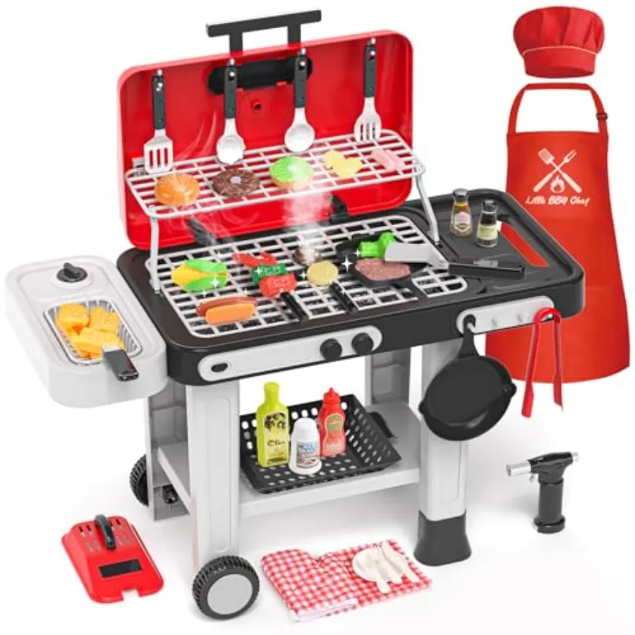 Play Kitchen Toys: Grill Playset with Smoke, Sound, Light, UVWater Color-Changing Food, Pretend Outdoor BBQ Set, Interactive To
Play Kitchen Toys: Grill Playset with Smoke, Sound, Light, UVWater Color-Changing Food, Pretend Outdoor BBQ Set, Interactive To