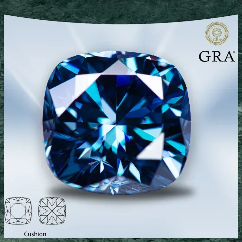 Moissanite Stone Cushion Cut Sapphire Blue Color VVS1 with GRA Certificate for Gemstone Charms Advanced Jewelry Making Materials
Moissanite Stone Cushion Cut Sapphire Blue Color VVS1 with GRA Certificate for Gemstone Charms Advanced Jewelry Making Materials