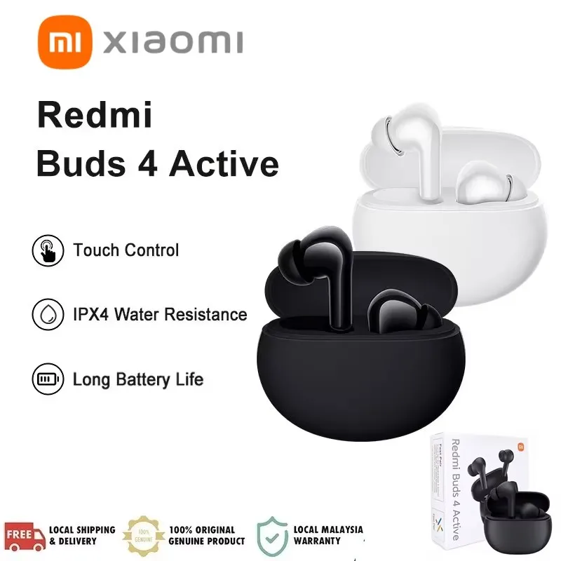 Xiaomi Redmi Buds 4, активные TWS наушники с шумоподавлением, Bluetooth 5,3, микрофон, беспроводные наушники, спортивная гарнитура
Xiaomi Redmi Buds 4, активные TWS наушники с шумоподавлением, Bluetooth 5,3, микрофон, беспроводные наушники, спортивная гарнитура