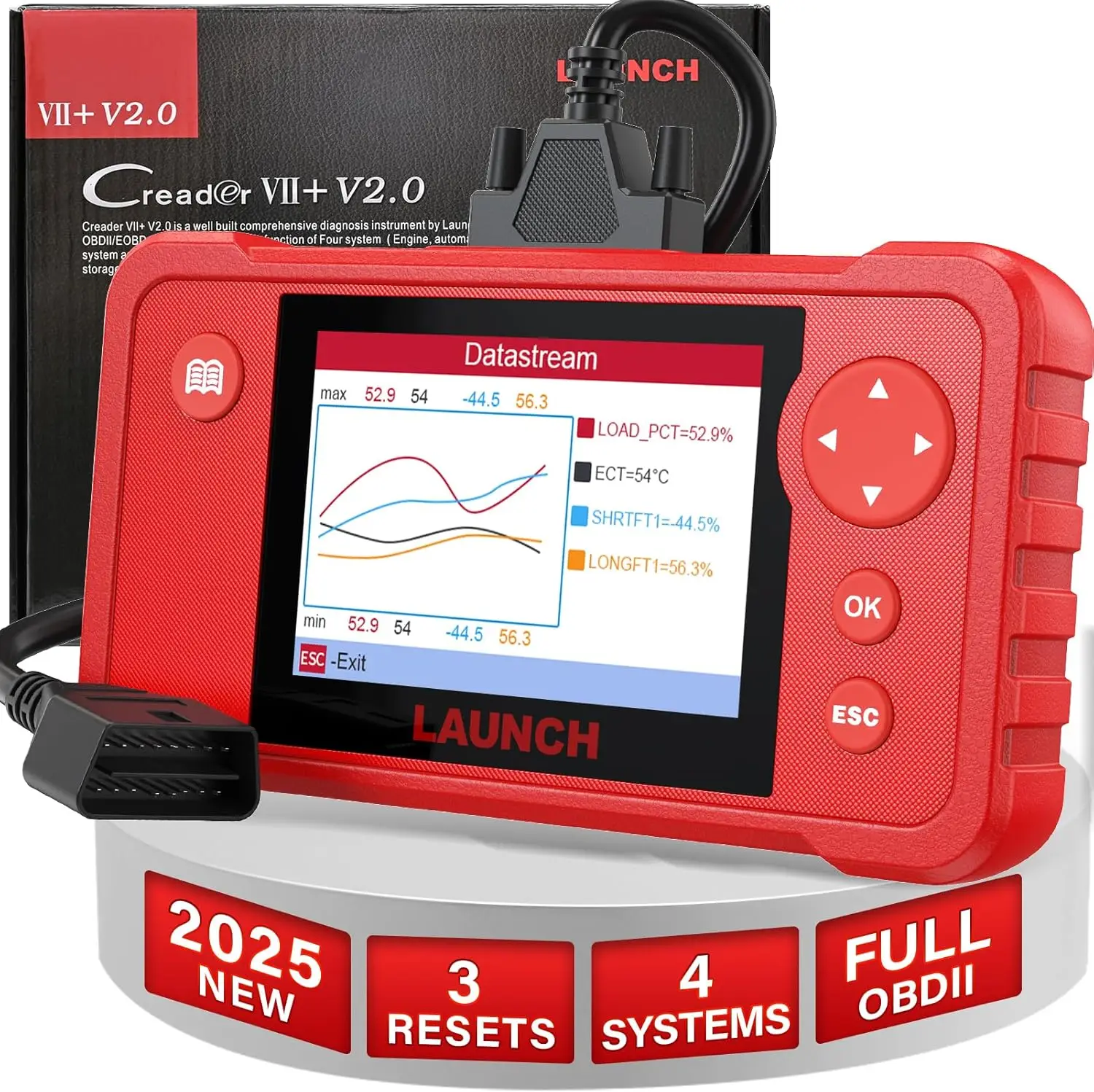 Creader VII+ V2.0 OBD2 Scanner, 2025 New Auto Diagnostic Tool with ABS/SRS/Transmission Code Reader, Oil Reset, Throttle Relearn
Creader VII+ V2.0 OBD2 Scanner, 2025 New Auto Diagnostic Tool with ABS/SRS/Transmission Code Reader, Oil Reset, Throttle Relearn