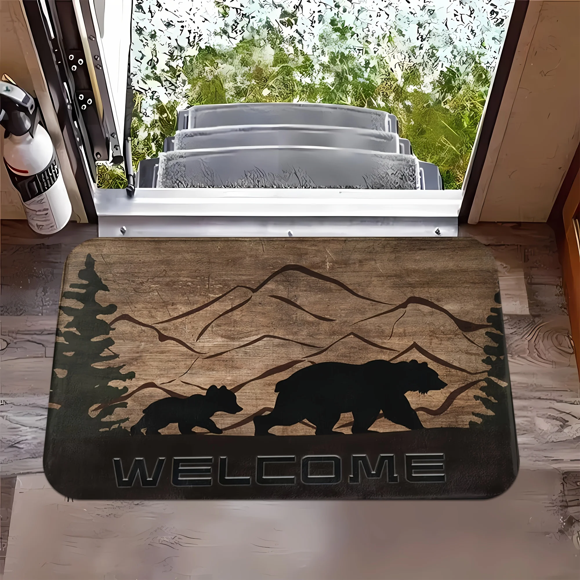 1 pc - Welcome Bear Cottage Pattern Doormat - Machine Washable - For Living Room, Bedroom, Office
1 pc - Welcome Bear Cottage Pattern Doormat - Machine Washable - For Living Room, Bedroom, Office