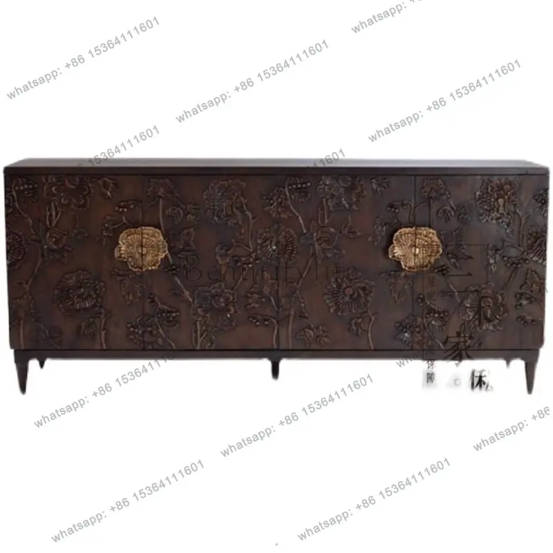 American retro foyer porch cabinet, living room engraved TV decorative cabinet can be customized
American retro foyer porch cabinet, living room engraved TV decorative cabinet can be customized
