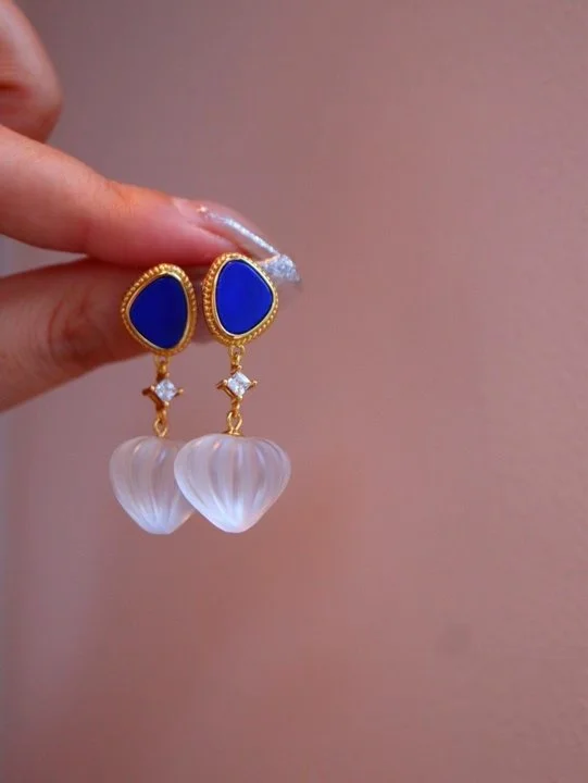Personality Niche Natural Geometric Lapis & White Crystal Heart Earrings Lazuli Drop Dangle Ear Studs Fine Jewelry Bijoux Gifts
Personality Niche Natural Geometric Lapis & White Crystal Heart Earrings Lazuli Drop Dangle Ear Studs Fine Jewelry Bijoux Gifts