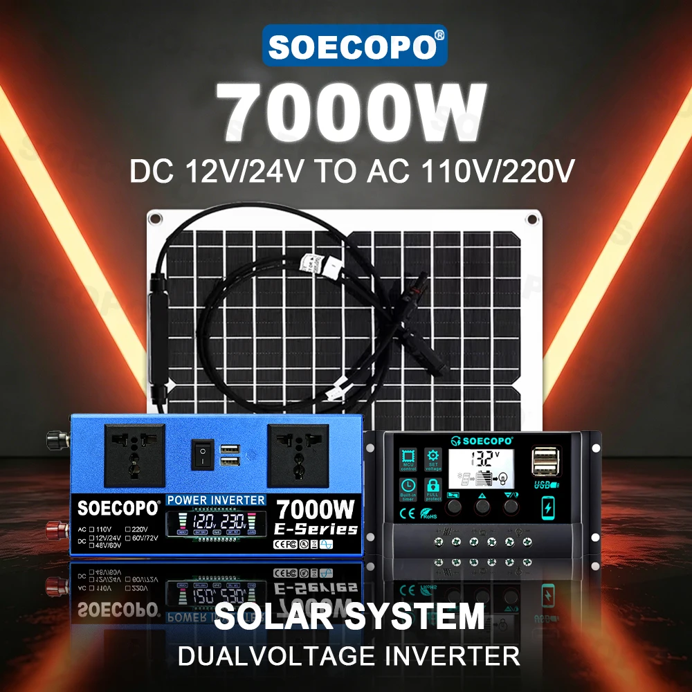 Cheaper Option stable SOECOPO 7000W Peak Solar Kit 600W Panel 100A Controller Stable Power Inverter for farm home emergency use
Cheaper Option stable SOECOPO 7000W Peak Solar Kit 600W Panel 100A Controller Stable Power Inverter for farm home emergency use