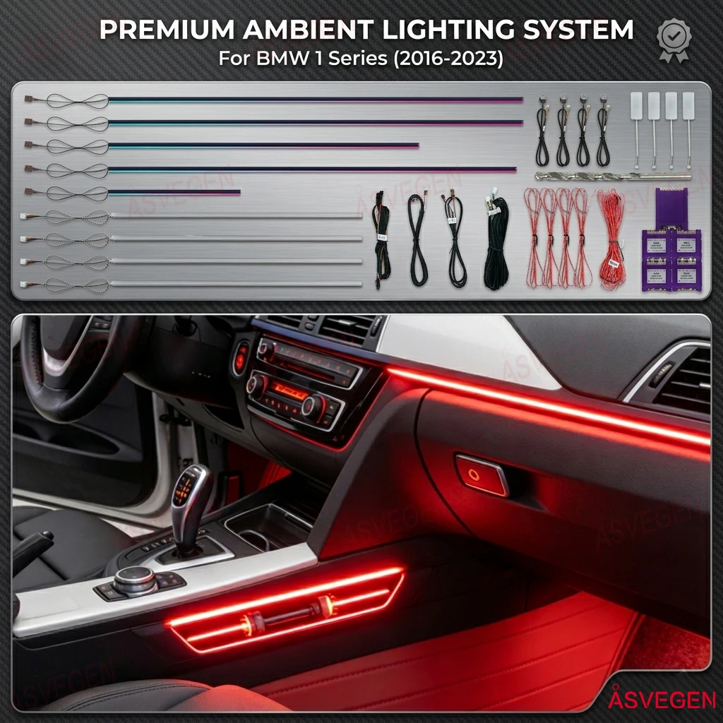 Светодиодная подсветка салона для BMW 1 серии F52 F40 2016-2023, 18 в 1, RGB LED, комплект для приборной панели и дверей, управление через BT и приложение.
Светодиодная подсветка салона для BMW 1 серии F52 F40 2016-2023, 18 в 1, RGB LED, комплект для приборной панели и дверей, управление через BT и приложение.