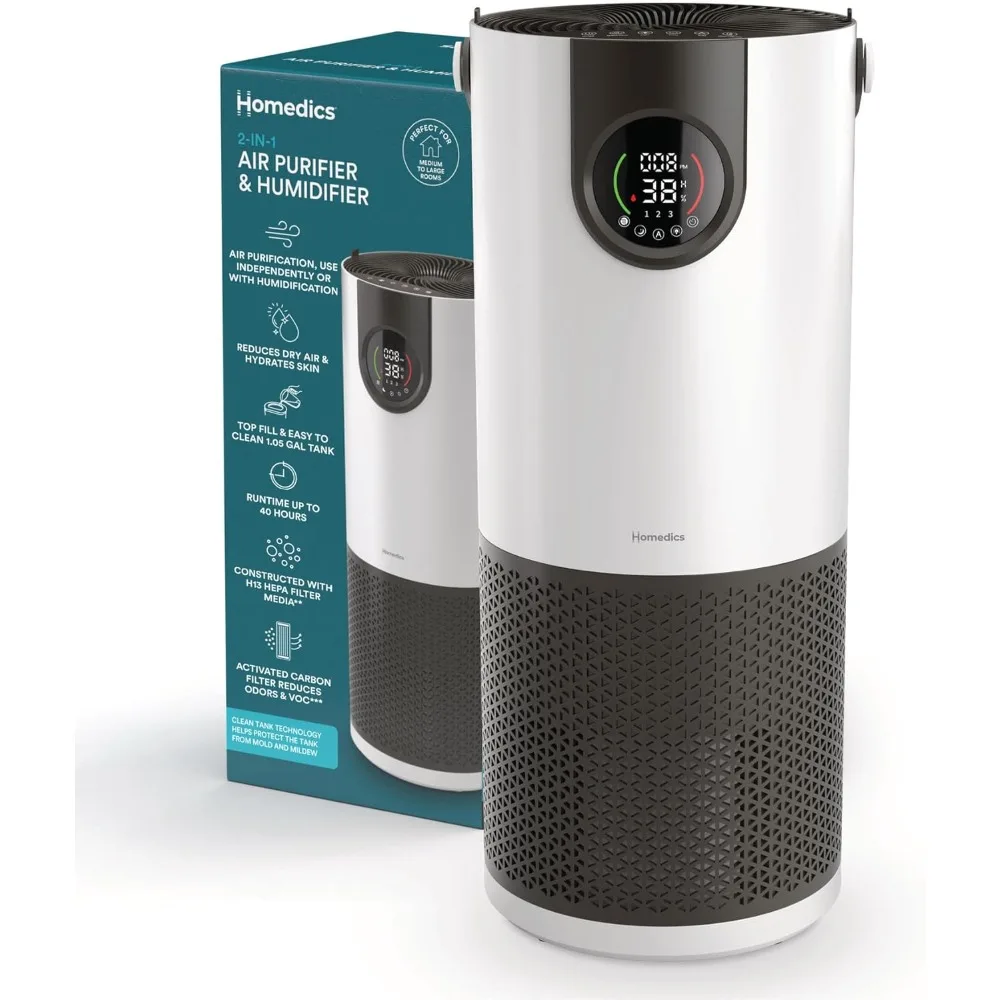 2-in-1 Cool Mist Humidifier & Air Purifier – Humidifies & Purifies Air,Digital Air Quality Sensor,Auto Mode,Stylish Tower Design
2-in-1 Cool Mist Humidifier & Air Purifier – Humidifies & Purifies Air,Digital Air Quality Sensor,Auto Mode,Stylish Tower Design