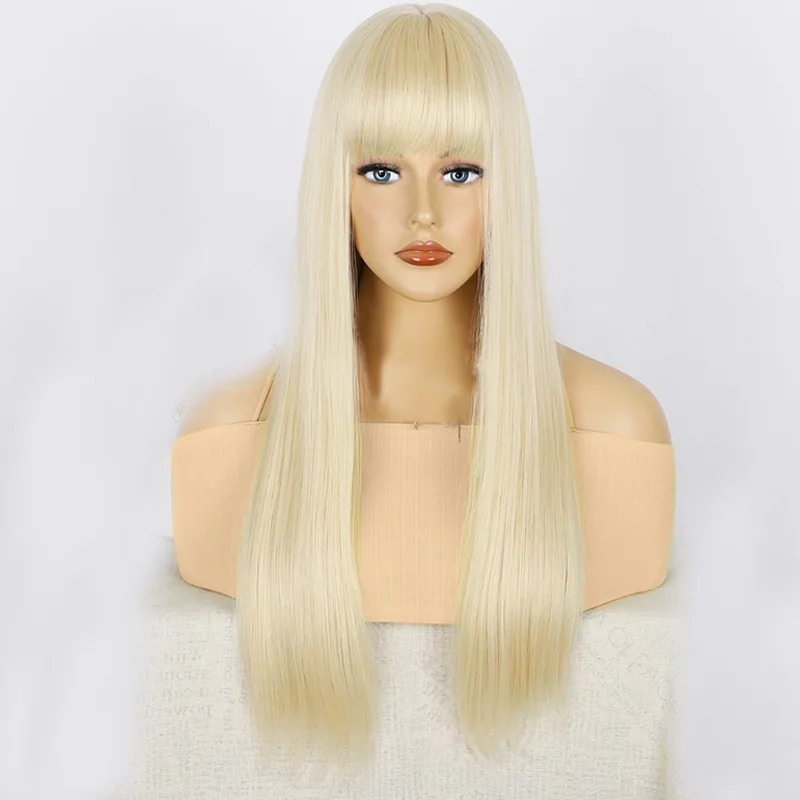 Light golden 26-inch synthetic wig with long straight hair for Halloween cosplay, daily use, high-temperature hair accessory
Light golden 26-inch synthetic wig with long straight hair for Halloween cosplay, daily use, high-temperature hair accessory