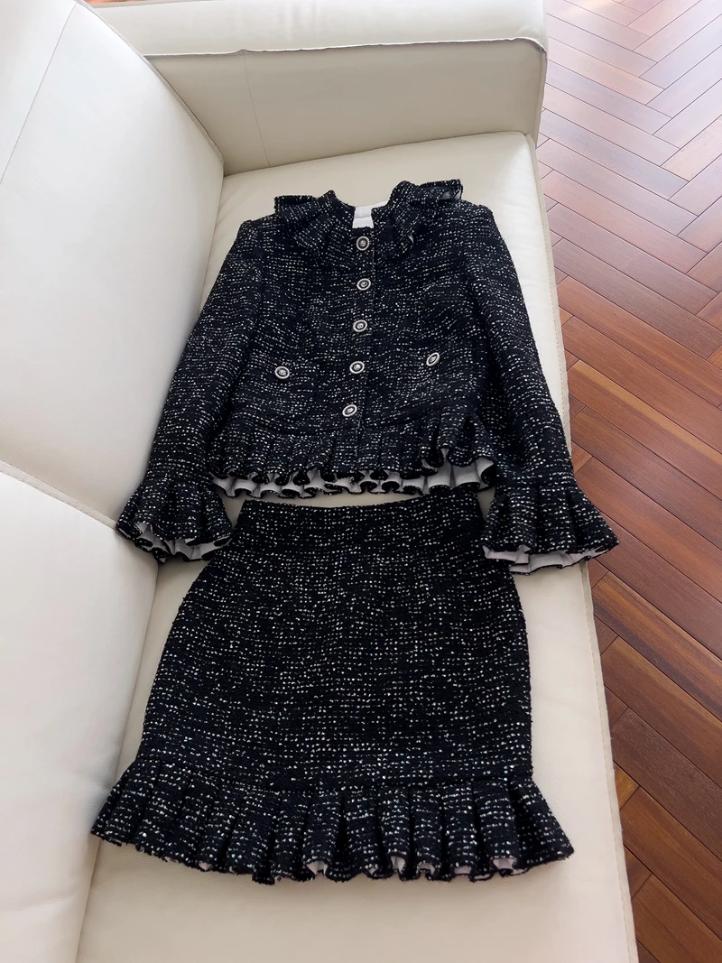 Bla Woolen Suiting Skirt Set High-End Commute Women's Faion Design Handmade Workop Fall 2025 New Arrival Ele
Bla Woolen Suiting Skirt Set High-End Commute Women's Faion Design Handmade Workop Fall 2025 New Arrival Ele