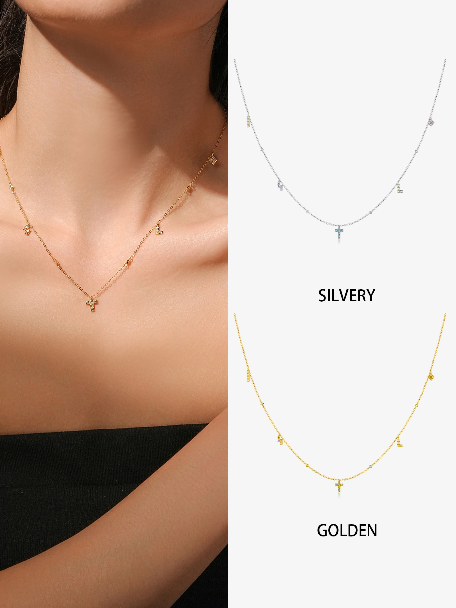 ANDYWEN 925 Silver Cross & Letter Necklace, Multi-Color CZ Jewelry, Edgy Gift for Women, Urban Everyday Wear
ANDYWEN 925 Silver Cross & Letter Necklace, Multi-Color CZ Jewelry, Edgy Gift for Women, Urban Everyday Wear