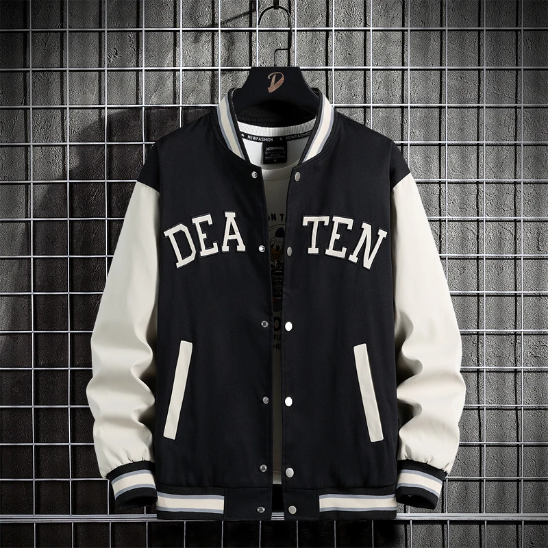 Весенне-осенняя мужская бейсбольная куртка нового стиля, большая и высокая, молодежная однобортная верхняя одежда с воротником-стойкой
Весенне-осенняя мужская бейсбольная куртка нового стиля, большая и высокая, молодежная однобортная верхняя одежда с воротником-стойкой