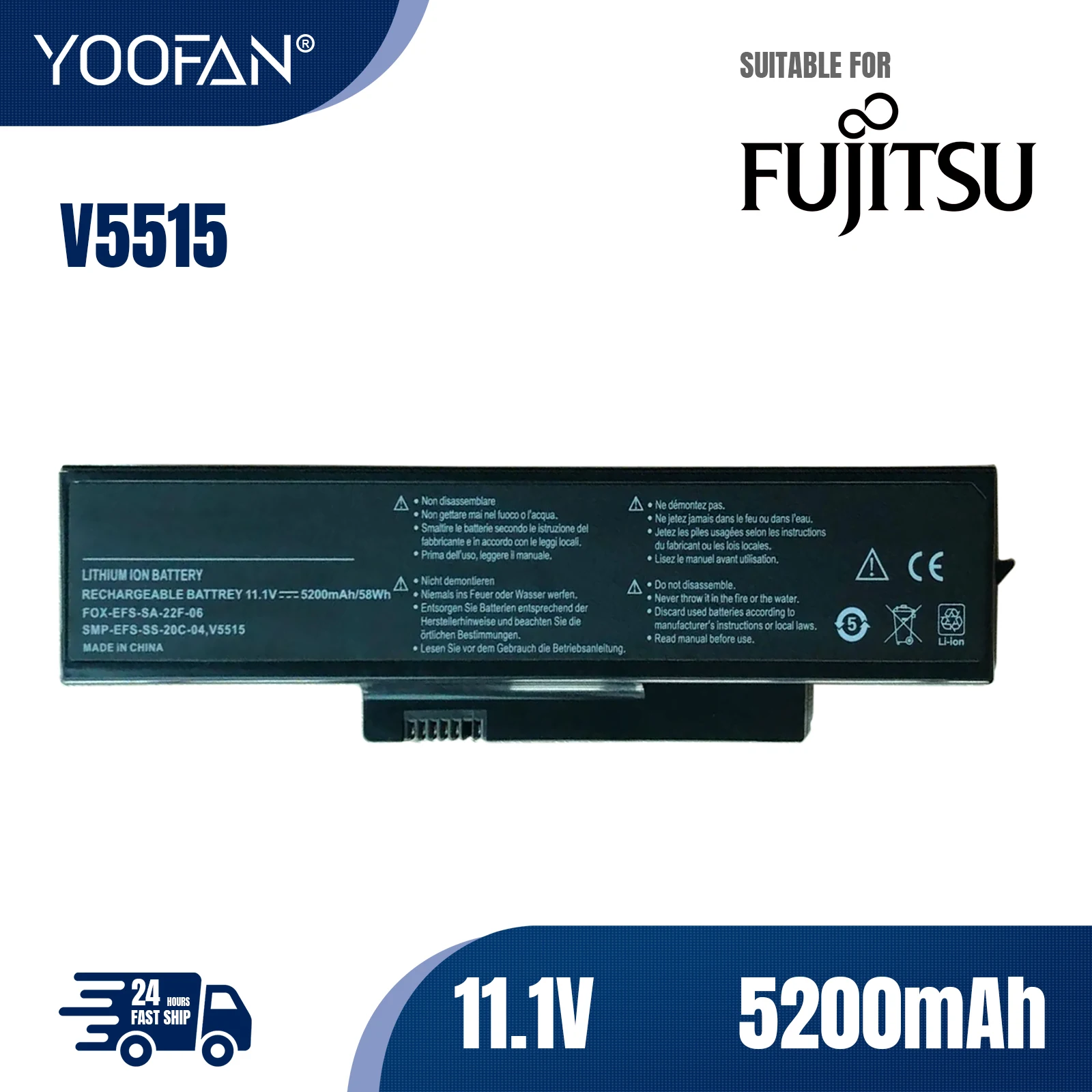 YOOFAN Batería del ordenador портативный для Fujitsu-SIEMENS Esprimo V5515 V5535 V5555 EFS-SA-XXF-06
YOOFAN Batería del ordenador портативный для Fujitsu-SIEMENS Esprimo V5515 V5535 V5555 EFS-SA-XXF-06