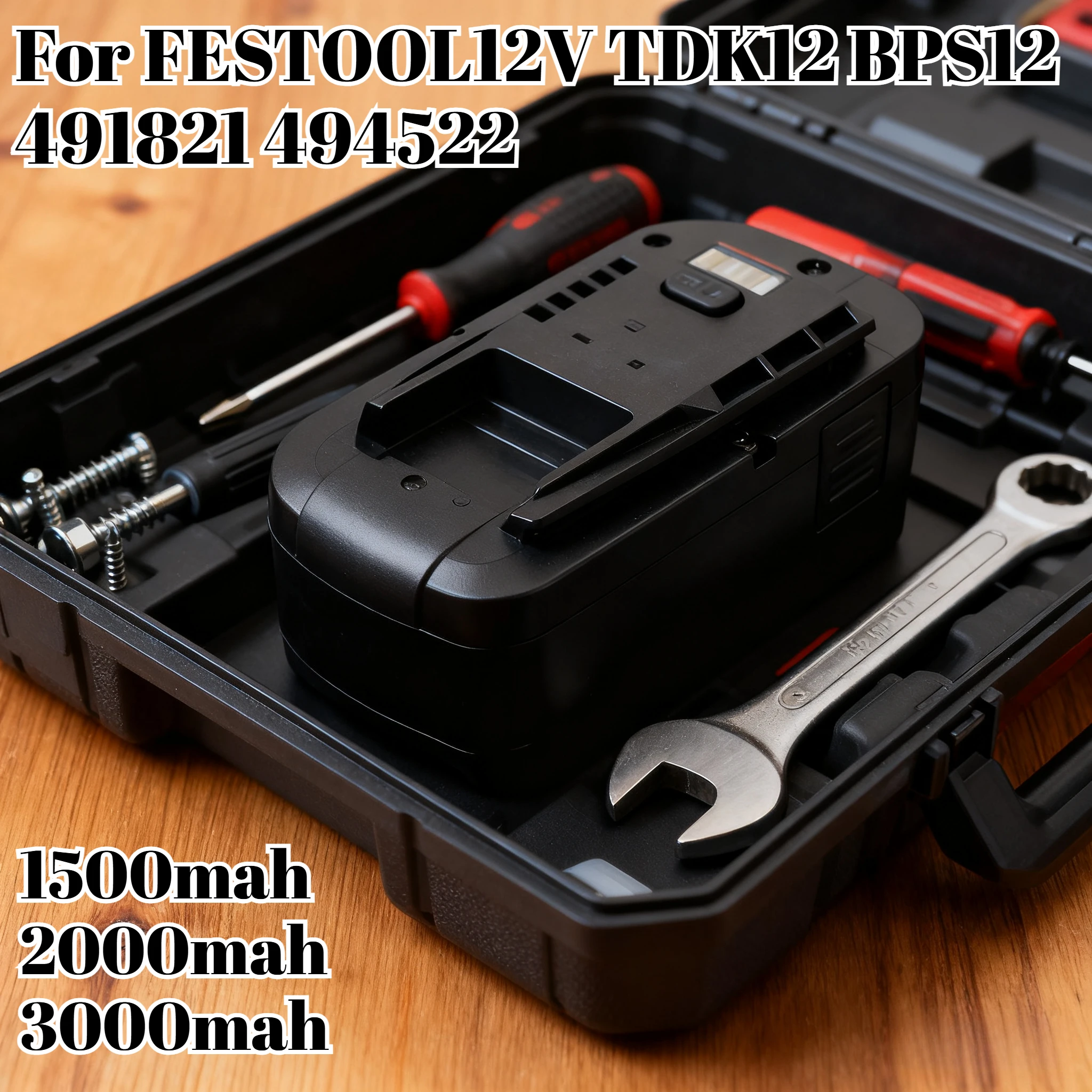 For FESTOOL 12V 3000mAh Lithium-ion Battery Replacement Compatible with TDK12 BPS12 491821 494522 Cordless Power Tools
For FESTOOL 12V 3000mAh Lithium-ion Battery Replacement Compatible with TDK12 BPS12 491821 494522 Cordless Power Tools