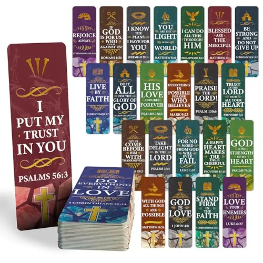96 Bible Bookmark Pack with Bible Verses Multiple Designs Inspirational Christian Bookmarks for Women and Men Bible Book Marker
96 Bible Bookmark Pack with Bible Verses Multiple Designs Inspirational Christian Bookmarks for Women and Men Bible Book Marker