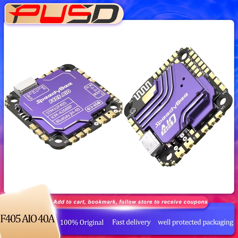 SpeedyBee F405 AIO 40A Flight Controller 25.5x25.5mm ICM-42688 Gyro SPA06-003 Barometer For RC FPV Freestyle Drone
SpeedyBee F405 AIO 40A Flight Controller 25.5x25.5mm ICM-42688 Gyro SPA06-003 Barometer For RC FPV Freestyle Drone