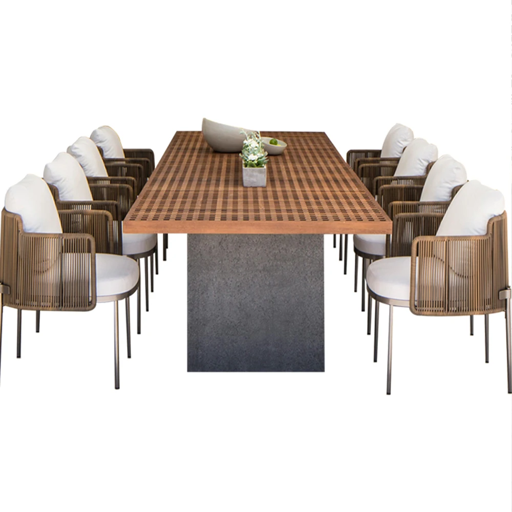 Высококачественная современная мебель для вилл и отелей: садовые столы и стулья, комплекты для обеденных зон на открытом воздухе.
Высококачественная современная мебель для вилл и отелей: садовые столы и стулья, комплекты для обеденных зон на открытом воздухе.