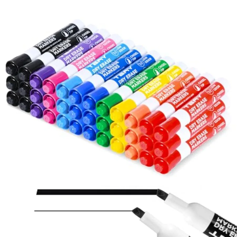 Dry-Erase Markers - 36 Counts, Chisel Tip Whiteboard Markers for Office/School plies, Low Odor
Dry-Erase Markers - 36 Counts, Chisel Tip Whiteboard Markers for Office/School plies, Low Odor