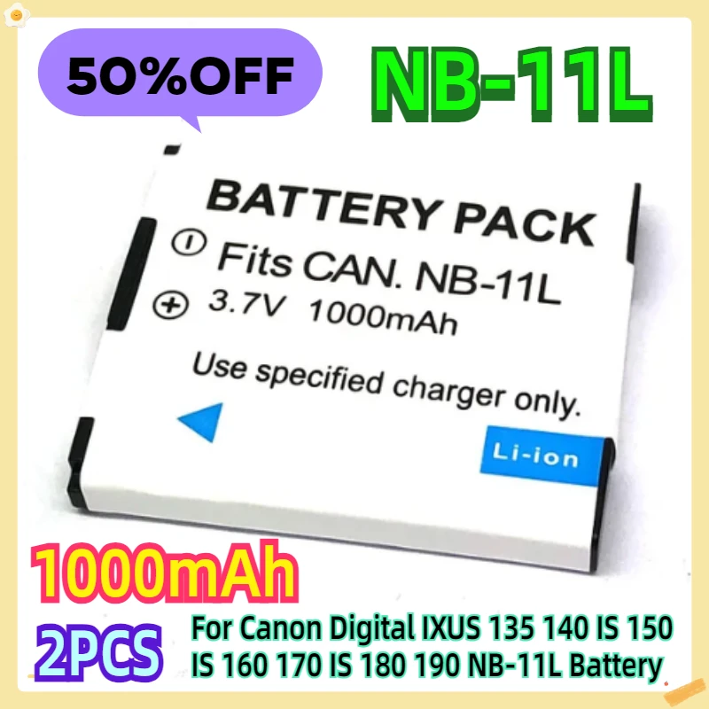 For Canon Digital IXUS 135 140 IS 150 IS 160 170 IS 180 190 NB-11L Battery 2pcs
For Canon Digital IXUS 135 140 IS 150 IS 160 170 IS 180 190 NB-11L Battery 2pcs