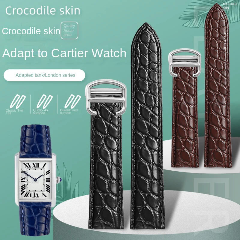 For Cartier Crocodile strap Tank SOLO Rotonde watch strap classic folding buckle men women accessories 18mm 20mm 22mm watch band
For Cartier Crocodile strap Tank SOLO Rotonde watch strap classic folding buckle men women accessories 18mm 20mm 22mm watch band