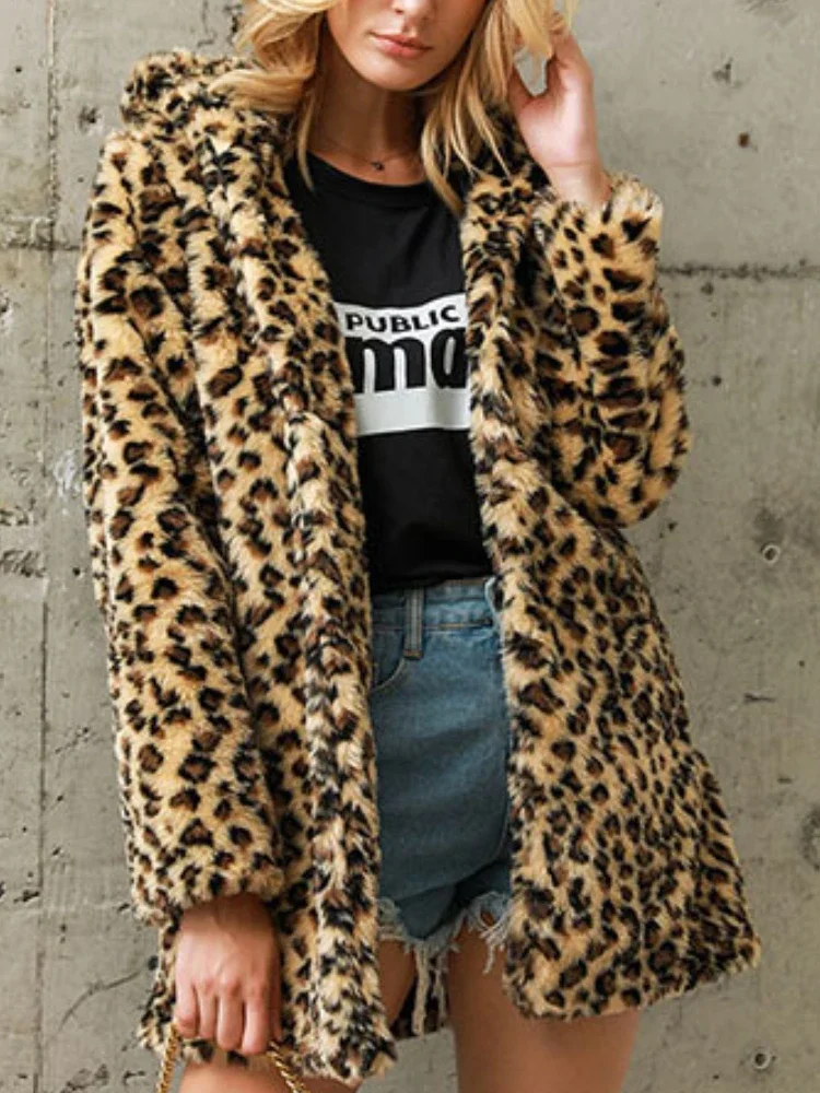 Jackets for Women Korean Version Autumn Winter Warm Fur Coats Fashion Mid Length Leopard Print Streetwear Women's Clothing
Jackets for Women Korean Version Autumn Winter Warm Fur Coats Fashion Mid Length Leopard Print Streetwear Women's Clothing