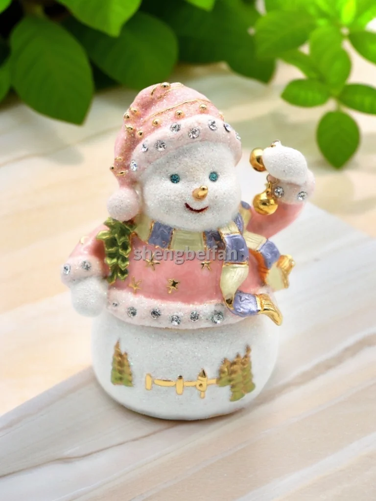 Metal Craft Enamel Ornament Pink Christmas Snowman Jewelry Box Counter Decoration Bithday Gift Trinket Box For Home Decoration N
Metal Craft Enamel Ornament Pink Christmas Snowman Jewelry Box Counter Decoration Bithday Gift Trinket Box For Home Decoration N