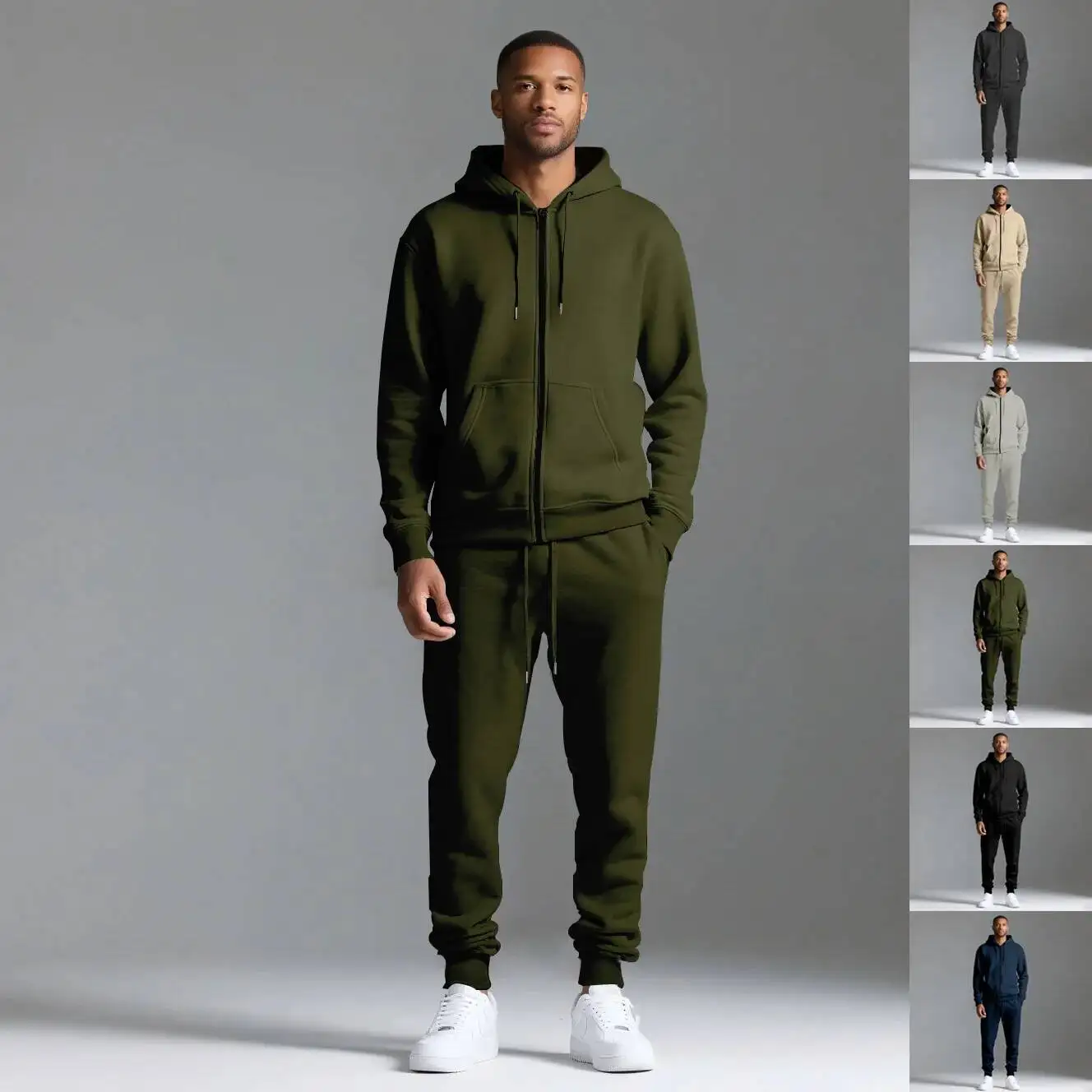 Fashion Men Thicken Fleece Sweatshirt Sets 2Pcs Sale Autumn Cold Winter Long Sleeve Hooded Coats Velvet Sporty Sweatpants
Fashion Men Thicken Fleece Sweatshirt Sets 2Pcs Sale Autumn Cold Winter Long Sleeve Hooded Coats Velvet Sporty Sweatpants