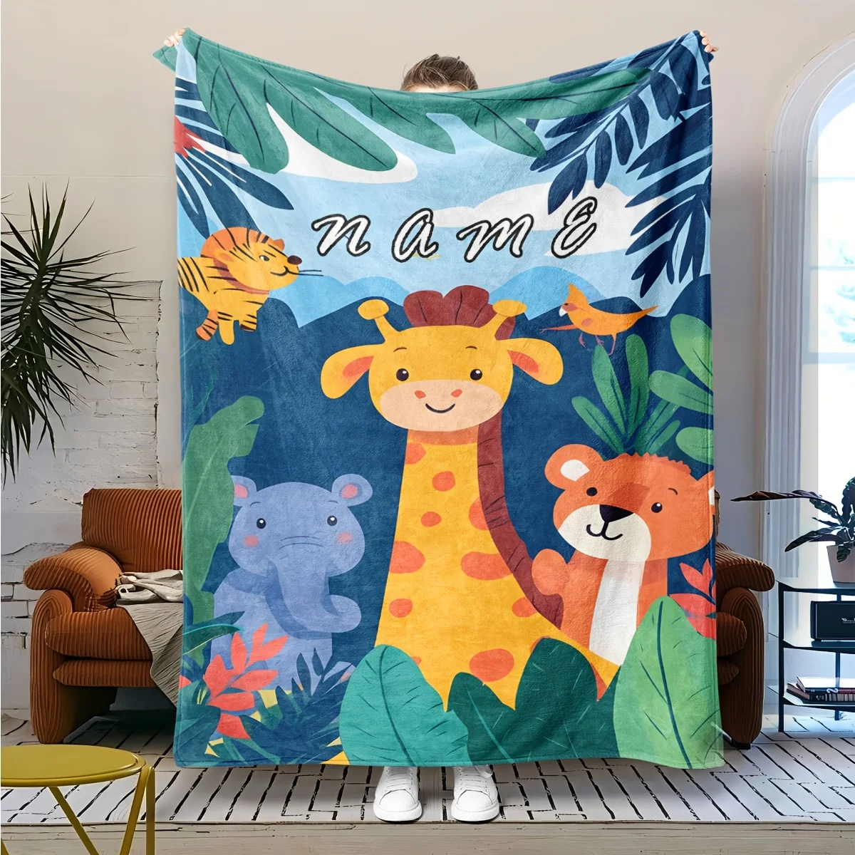 1 personalized name customized cute animal print blanket - soft and comfortable flannel cover blanket, perfect gift for holidays
1 personalized name customized cute animal print blanket - soft and comfortable flannel cover blanket, perfect gift for holidays
