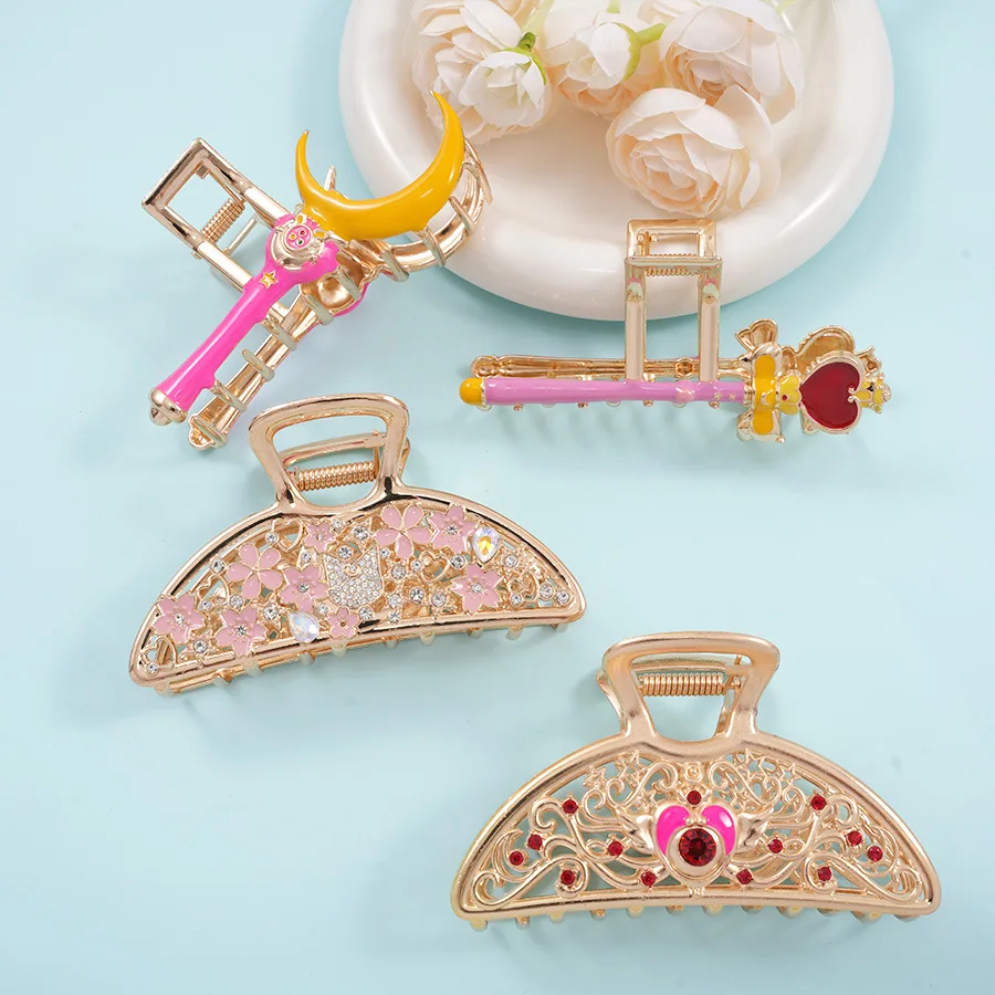 NC NEW Cartoon Girl Hair Claw Alloy Moon Magic Wand Claw Clips Children's Gift Crab Hair Clip Hair Accessories for Women Girls
NC NEW Cartoon Girl Hair Claw Alloy Moon Magic Wand Claw Clips Children's Gift Crab Hair Clip Hair Accessories for Women Girls