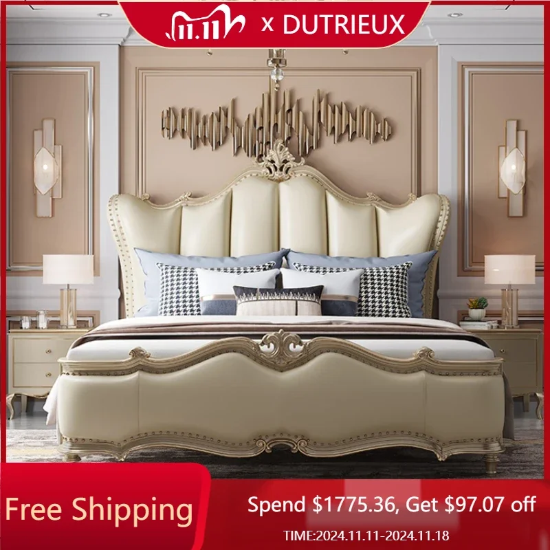 European Marriage Bed Frame Luxury King Aesthetic Modern Bedroom Bed Frame Queen Cama De Lujo Para Dormitorio Home Furniture
European Marriage Bed Frame Luxury King Aesthetic Modern Bedroom Bed Frame Queen Cama De Lujo Para Dormitorio Home Furniture