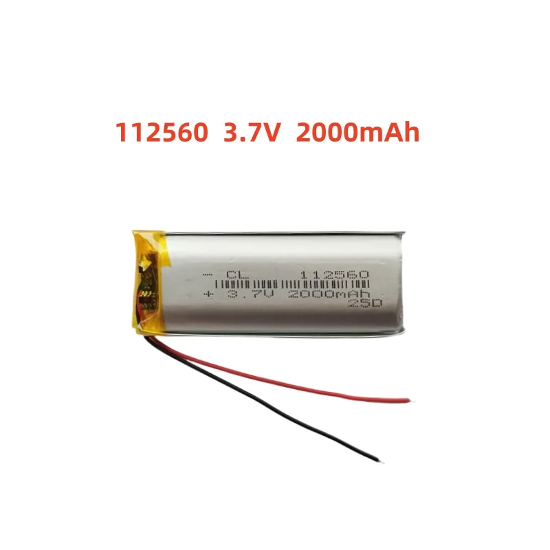 3.7V 2000 mAh 7.4Wh Polymer Li Lipo Battery 112560 For Bluetooth Speaker Power Bank Monitor Video Player Plate MID Tablet PC
3.7V 2000 mAh 7.4Wh Polymer Li Lipo Battery 112560 For Bluetooth Speaker Power Bank Monitor Video Player Plate MID Tablet PC