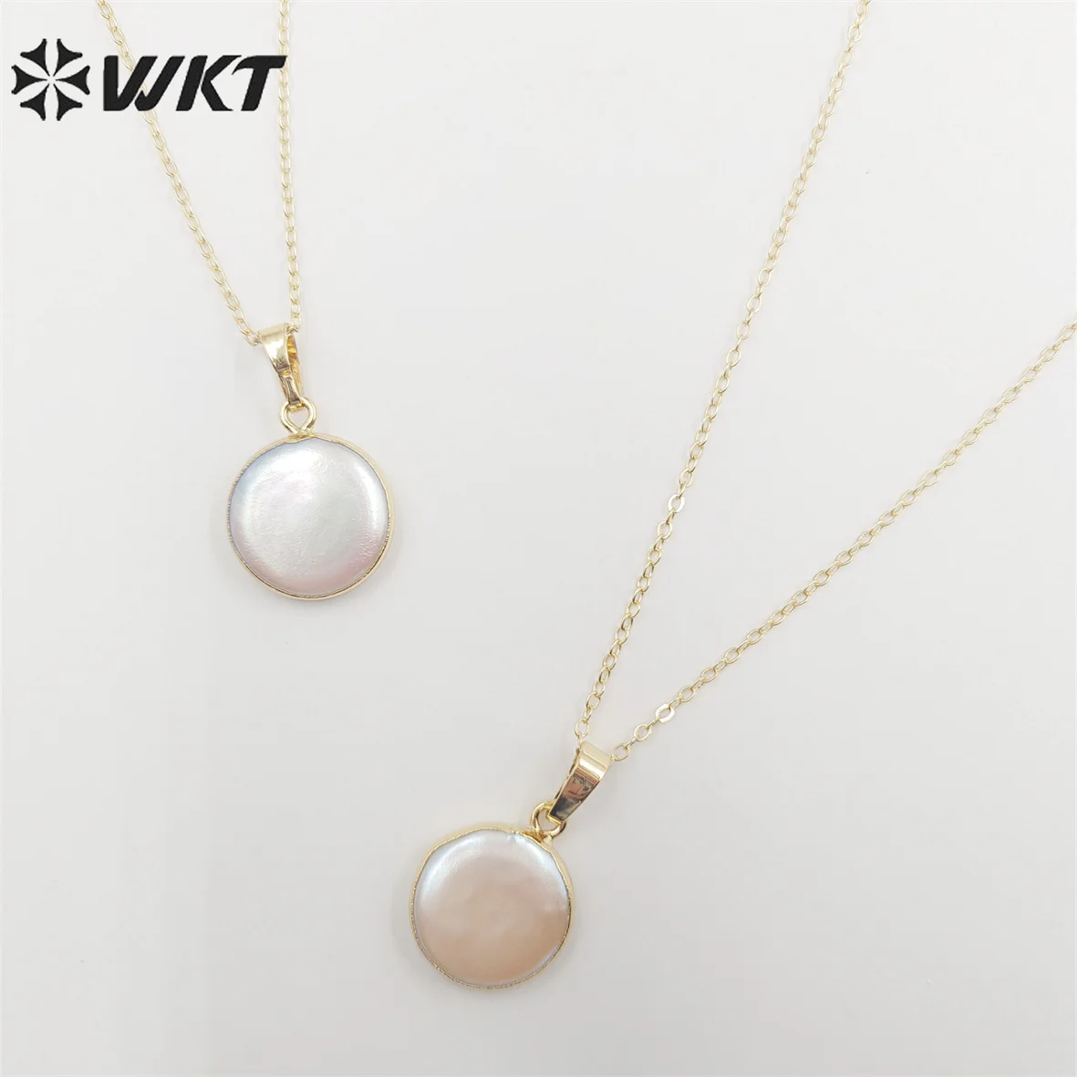 WT-N507 Simple Style Round Fancy Natural Freshwater Pearl Necklace Gold Plated Chain White Coin Shape Women Jewelry Gift
WT-N507 Simple Style Round Fancy Natural Freshwater Pearl Necklace Gold Plated Chain White Coin Shape Women Jewelry Gift