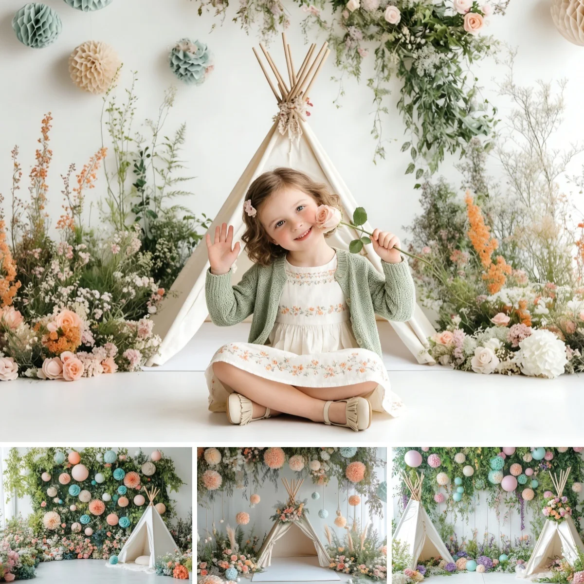 Spring Newborn Baby Birthday Party Backdrop Boho Flower Tent Colorful Eggs Rabbit Kids Birthday Party Decor Photo Background
Spring Newborn Baby Birthday Party Backdrop Boho Flower Tent Colorful Eggs Rabbit Kids Birthday Party Decor Photo Background