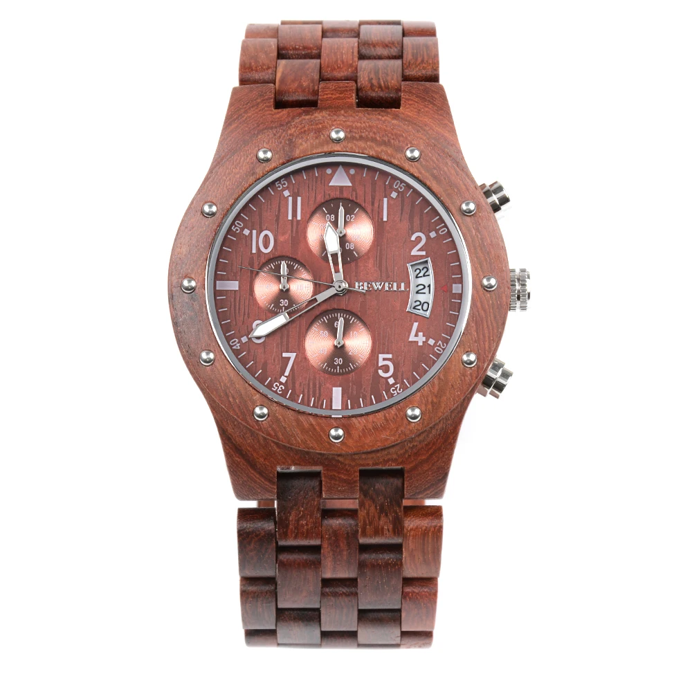 Sub-dials Wooden Watch Quartz Analog Movement Date Wristwatch for Men
Sub-dials Wooden Watch Quartz Analog Movement Date Wristwatch for Men