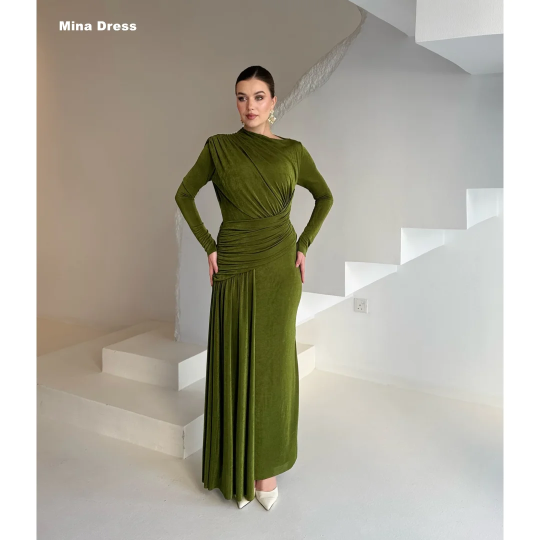 Mina Customized Green. Folds Elegant Party Dresses for Special Occasions Long Sleeves Round Neck Luxury Party Dress Prom Women's
Mina Customized Green. Folds Elegant Party Dresses for Special Occasions Long Sleeves Round Neck Luxury Party Dress Prom Women's