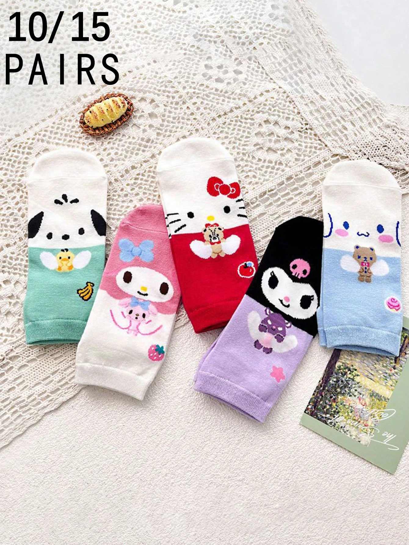 10/15 пар женских коротких носков с рисунком Sanrio Hello Kitty My Melody Cinnamoroll в японском академическом стиле
10/15 пар женских коротких носков с рисунком Sanrio Hello Kitty My Melody Cinnamoroll в японском академическом стиле