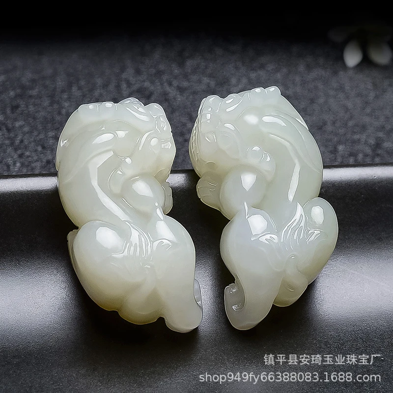Hotan Necklace, , Natural White Jade Pixiu Pendant, Men's and Women's Jewelry
Hotan Necklace, , Natural White Jade Pixiu Pendant, Men's and Women's Jewelry