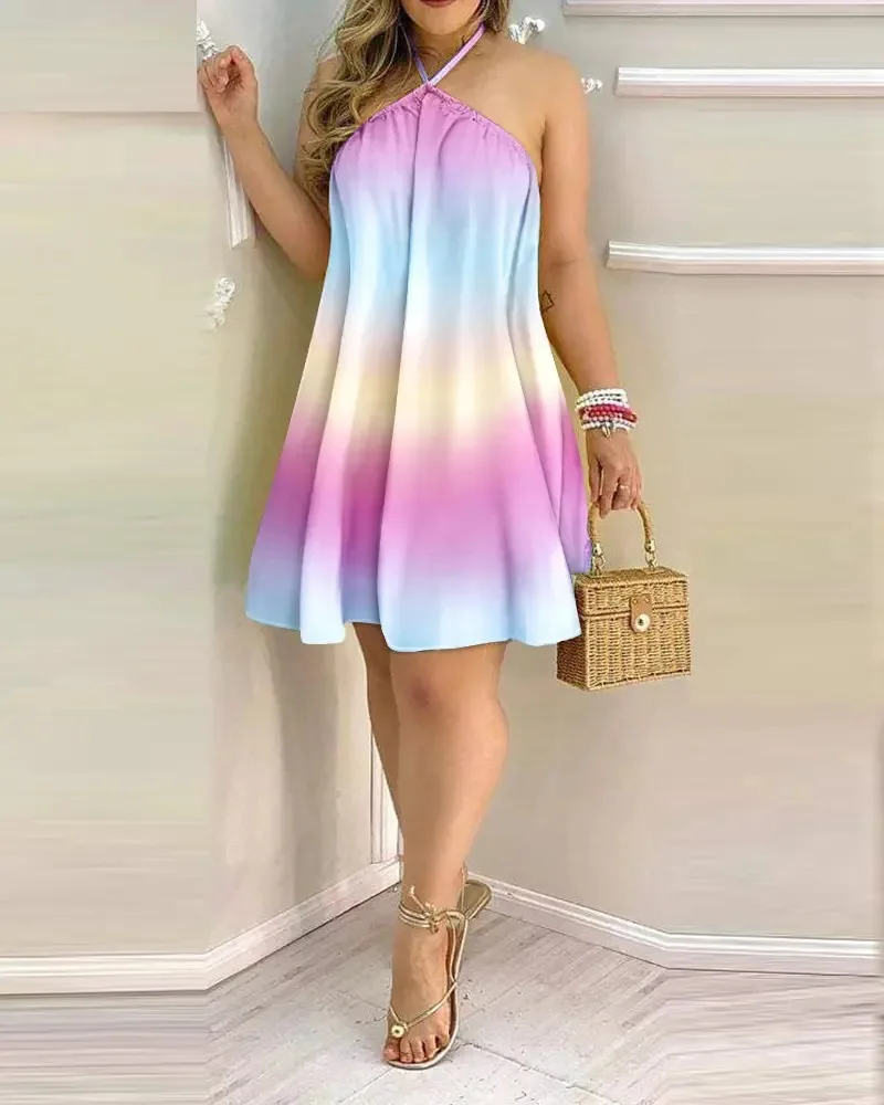 Floral Print Halter Neck Dress Boho Backless Halter Dress For Spring Summer Women's Clothing
Floral Print Halter Neck Dress Boho Backless Halter Dress For Spring Summer Women's Clothing