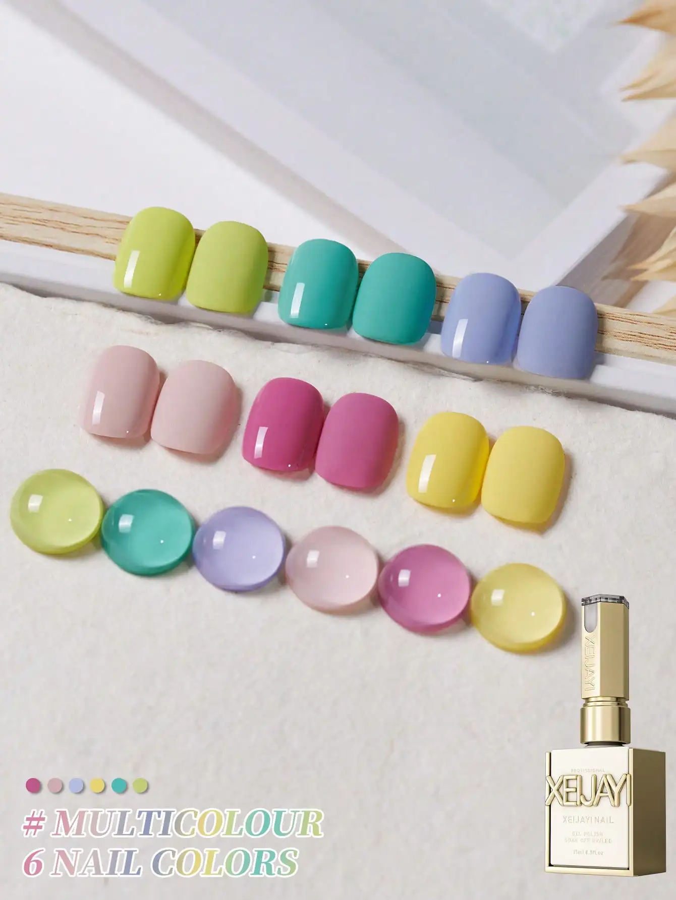XEIJAYI 6Pcs Colorful Candy Gel Nail Polish Set UV LED Soaking Nail Gel Semi-Permanent DIY Salon Quality Nail Art Gel Women Gift
XEIJAYI 6Pcs Colorful Candy Gel Nail Polish Set UV LED Soaking Nail Gel Semi-Permanent DIY Salon Quality Nail Art Gel Women Gift