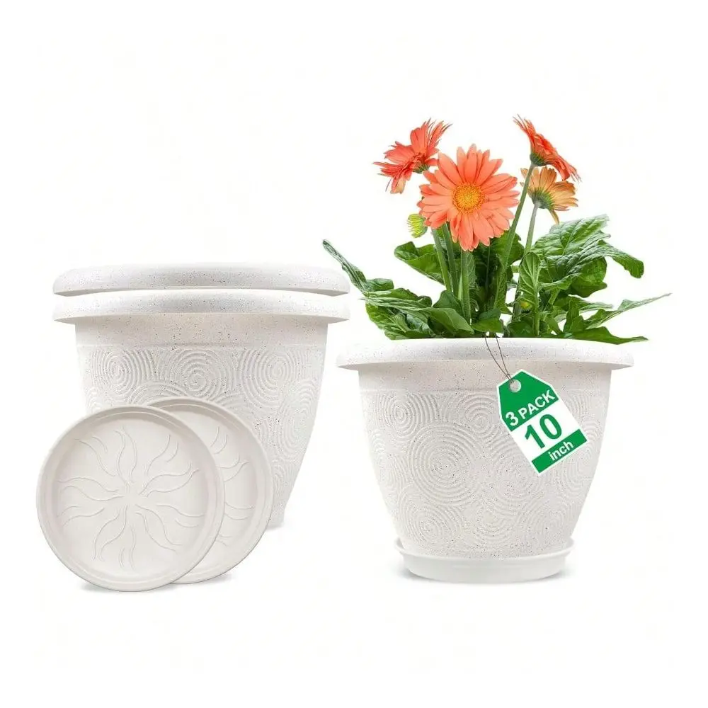 Flower Pots Planters For Indoor Plants 3 Pack 10 Inch White Plant Pots With Drainage Hole And Tray Modern Decorative Large Plan
Flower Pots Planters For Indoor Plants 3 Pack 10 Inch White Plant Pots With Drainage Hole And Tray Modern Decorative Large Plan