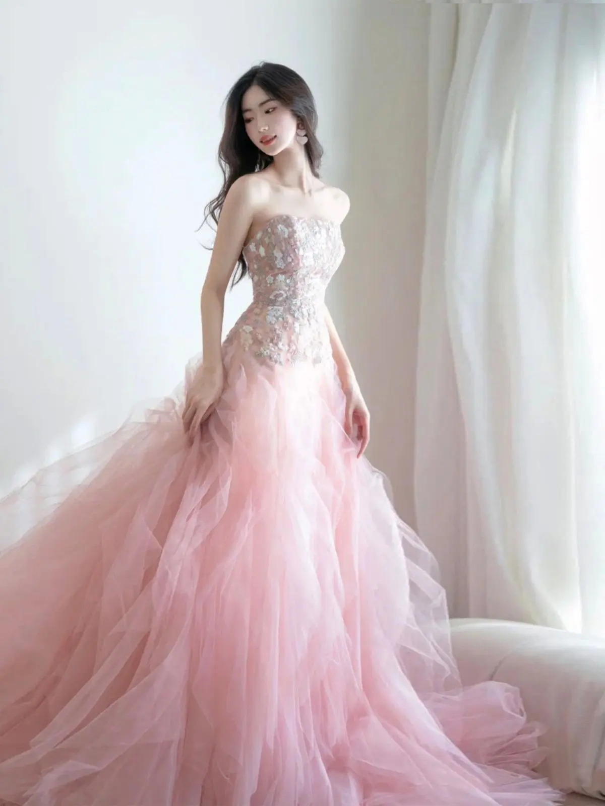 Pink Wedding Dress Sweet Romantic Bridal Gown for Engagement Birthday Adult Ceremony Hostess Long Sleeve Evening Party Dress
Pink Wedding Dress Sweet Romantic Bridal Gown for Engagement Birthday Adult Ceremony Hostess Long Sleeve Evening Party Dress
