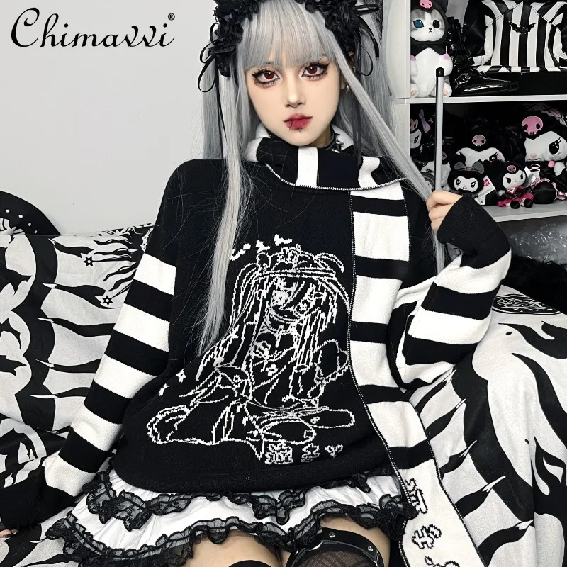 Японский панк-стиль, бандажный ангел, теплый свитер, шарф, осень-зима, новый аниме, субкультура, мягкий свободный пуловер с длинными рукавами, топ
Японский панк-стиль, бандажный ангел, теплый свитер, шарф, осень-зима, новый аниме, субкультура, мягкий свободный пуловер с длинными рукавами, топ