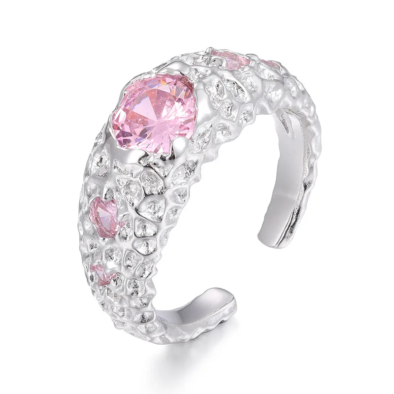 S925 Sterling Silver Irregular Lava Texture Finger Rings for Women Men Adjustable Size Purple CZ Wedding Ring Charm Jewelry
S925 Sterling Silver Irregular Lava Texture Finger Rings for Women Men Adjustable Size Purple CZ Wedding Ring Charm Jewelry