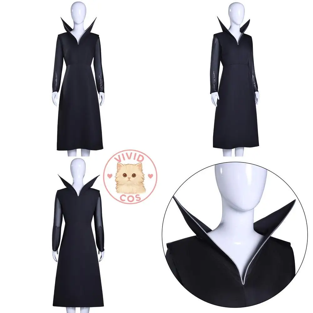 Popular Movie and TV Character Cosplay Costume Anime Stand Collar Black Long Dress Fashion Role Play Outfit for Women Comic Con
Popular Movie and TV Character Cosplay Costume Anime Stand Collar Black Long Dress Fashion Role Play Outfit for Women Comic Con