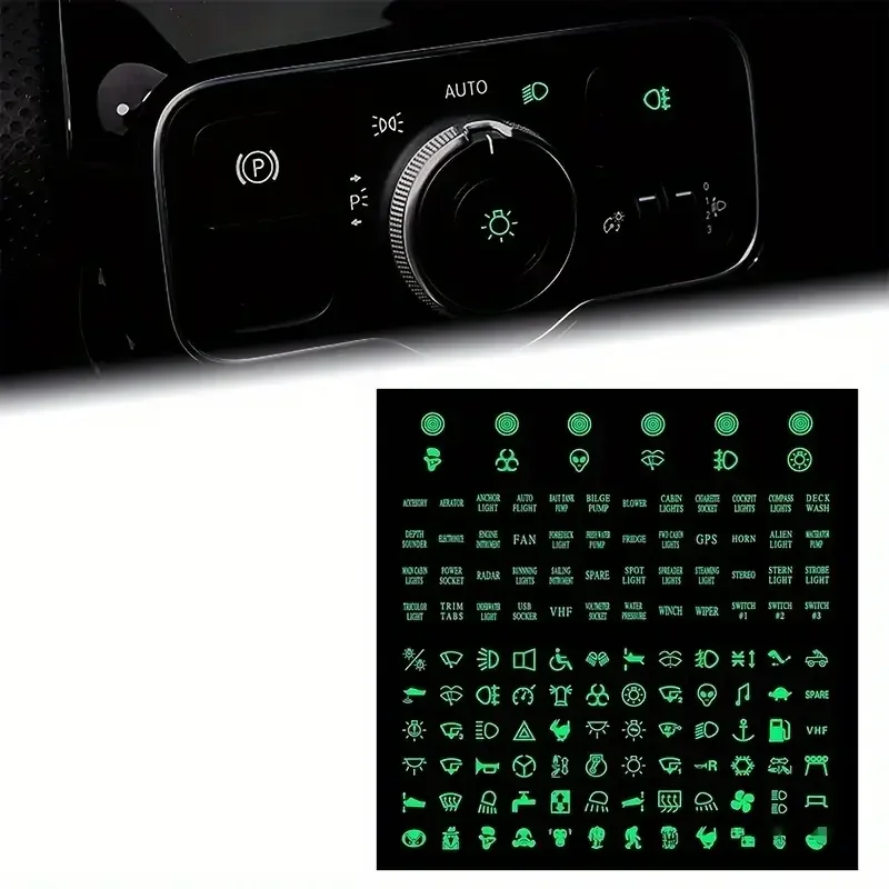 Luminous Car Dashboard Switch Sticker Glow In The Dark PVC Waterproof Universal For Car Truck Auto Interior Accessories
Luminous Car Dashboard Switch Sticker Glow In The Dark PVC Waterproof Universal For Car Truck Auto Interior Accessories