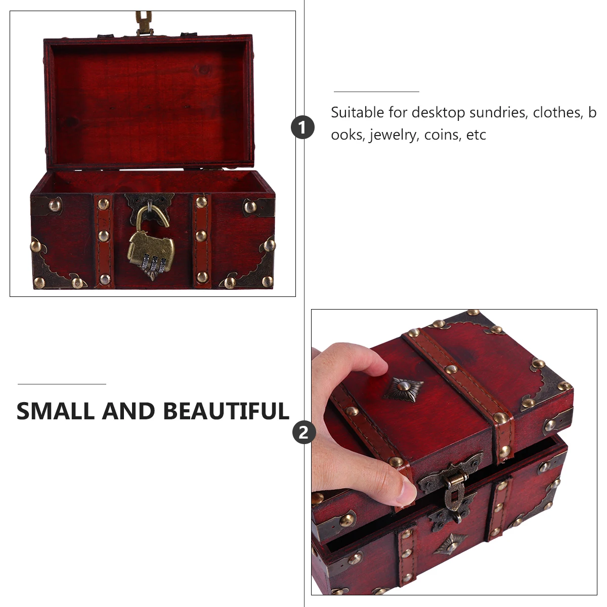 Wooden Storage Boxes Vintage Small Lockable Desk Organizer Wood Container Sturdy Box Bedroom Dorm Jewelry Box Packaging
Wooden Storage Boxes Vintage Small Lockable Desk Organizer Wood Container Sturdy Box Bedroom Dorm Jewelry Box Packaging