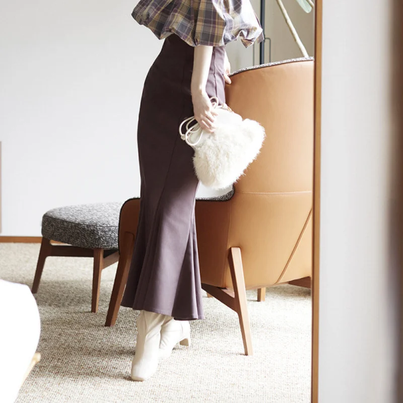2022 Autumn New Women Jupe Vintage Style Faldas Solid High Waist Slit slim Folds Ruffle Ankle-Length Mermaid Skirts
2022 Autumn New Women Jupe Vintage Style Faldas Solid High Waist Slit slim Folds Ruffle Ankle-Length Mermaid Skirts