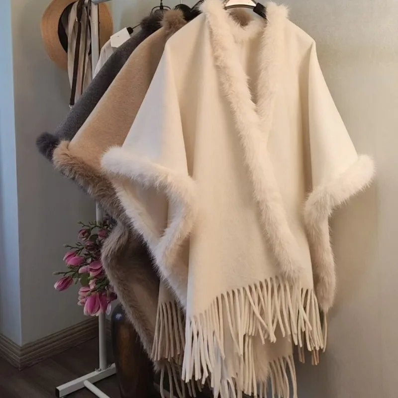 Imitation Fox Hair Split 2 Sided Top Celebrity Fringed Cape Shawl
Imitation Fox Hair Split 2 Sided Top Celebrity Fringed Cape Shawl