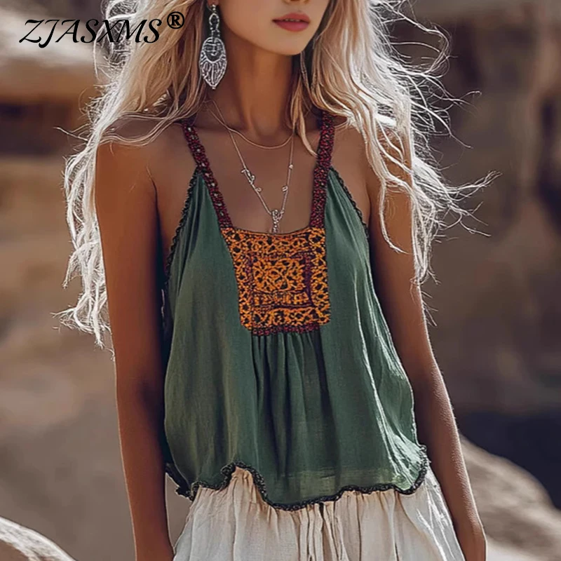 Ethnic Retro Pattern Print Camisole Top Spring New V Neck Hollow Out Suspender Shirt Summer Sleeveless Beach Vest Woman Clothing
Ethnic Retro Pattern Print Camisole Top Spring New V Neck Hollow Out Suspender Shirt Summer Sleeveless Beach Vest Woman Clothing