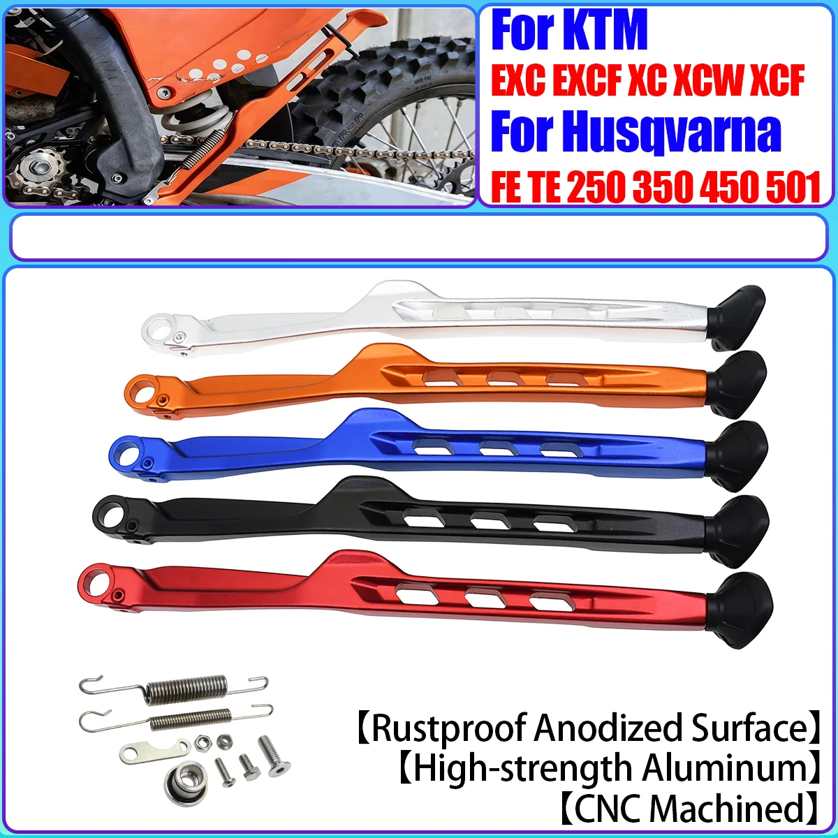 For KTM XCFW EXC EXC-E XC XCW XCR-W XCF Kickstand Side Stand+Spring Kit Model For EXC-R EXC-F TPI Six Days 125-530CC 2008-2023
For KTM XCFW EXC EXC-E XC XCW XCR-W XCF Kickstand Side Stand+Spring Kit Model For EXC-R EXC-F TPI Six Days 125-530CC 2008-2023