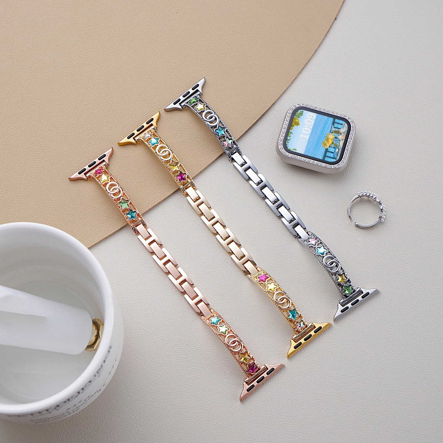 Colorful Starlight Bracelet Strap for Apple Watch 49/46/45/44/42-38mm Fashion Women Strap for IWatch S11/10/9/8-1
Colorful Starlight Bracelet Strap for Apple Watch 49/46/45/44/42-38mm Fashion Women Strap for IWatch S11/10/9/8-1