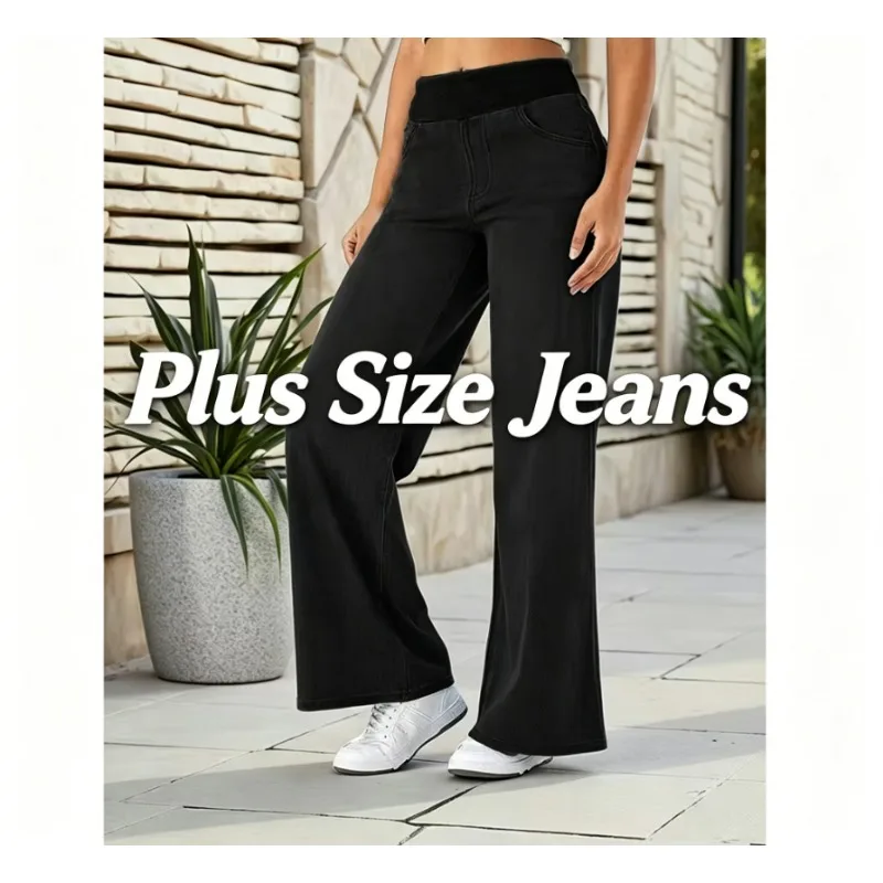 Women's Plus Size Elastic Wide Leg Jeans Fashion Casual Washed Denim Regular Fit Comfortable Stretchy Trousers
Women's Plus Size Elastic Wide Leg Jeans Fashion Casual Washed Denim Regular Fit Comfortable Stretchy Trousers
